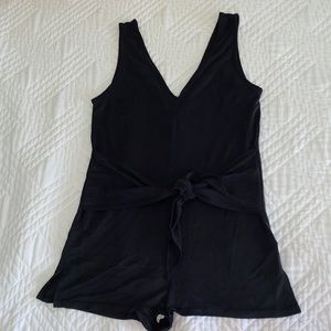 Kendall & Kylie Black Playsuit Romper with Tie